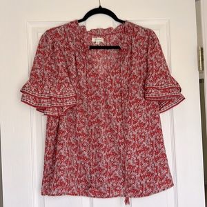 Floral Short Sleeve Dress Shirt Size XL